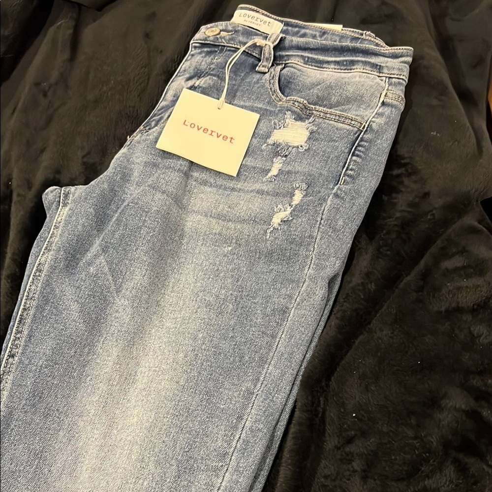 NWT Lovett high rise slim straight Blue Distressed Jeans - Picture 2 of 6